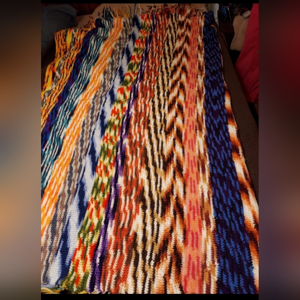 Colorful Knitted Blanket